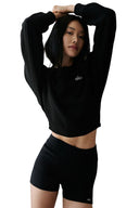 Cropped Accolade Crewneck Black - Unmatched Kicks - ALO