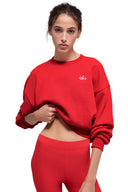 Cropped Accolade Crewneck - Bright Red - Unmatched Kicks - ALO