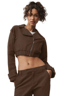 Cropped Cosmopolitan Jacket - Espresso - Unmatched Kicks - ALO