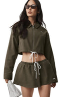 Cropped Fan Favorite Full Zip Jacket - Olive Tree - Unmatched Kicks - ALO
