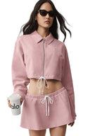 Cropped Fan Favorite Full Zip Jacket - Vintage Pink - Unmatched Kicks - ALO