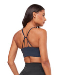 Cross Over Sports Bra medium support Heavy Blue - Unmatched Kicks - GYMSHARK