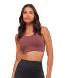 Cross Over Sports Bra medium support Heavy Burgundy Brown - Unmatched Kicks - GYMSHARK