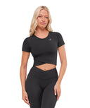 Crossover Midi Top with Shelf body fit Black - Unmatched Kicks - GYMSHARK