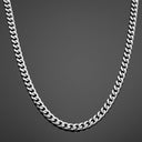 8mm Cuban link chain - White Gold Bonded Stainless Steel RG1001