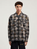Curved Logo Check Overshirt - Unmatched Kicks - Palm Angeles