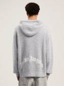 Curved Logo Rib Knit Hoodie - Unmatched Kicks - Palm Angeles