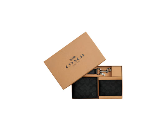 Boxed 3 In 1 Wallet Gift Set In Signature Canvas