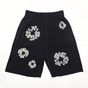 Denim Tears Cashmere Swarovski Cotton Wreath Shorts Black - Unmatched Kicks - DENIM TEARS