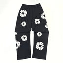 Denim Tears Cotton Wreath Baggy Sweatpants Black - Unmatched Kicks - DENIM TEARS