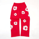 Denim Tears Cotton Wreath Baggy Sweatpants Red - Unmatched Kicks - DENIM TEARS