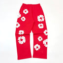 Denim Tears Cotton Wreath Baggy Sweatpants Red - Unmatched Kicks - DENIM TEARS