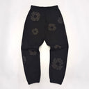Denim Tears Mono Cotton Wreath Baggy Sweatpants Black - Unmatched Kicks - DENIM TEARS