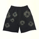 Denim Tears Mono Wreath Sweatshorts Black - Unmatched Kicks - DENIM TEARS