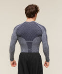 Devant Seamless Long Sleeve T-Shirt slim fit Heavy Blue - Unmatched Kicks-GYMSHARK