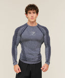 Devant Seamless Long Sleeve T-Shirt slim fit Heavy Blue - Unmatched Kicks-GYMSHARK
