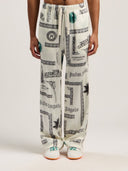 Dollar Print Wide - Leg Pants - Unmatched Kicks - Palm Angeles