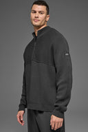 Domain Shift Rib Knit 1/4 Zip Sweater Anthracite - Unmatched Kicks - ALO