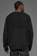 Domain Shift Rib Knit Sweater Crew Black - Unmatched Kicks - ALO