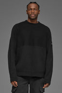 Domain Shift Rib Knit Sweater Crew Black - Unmatched Kicks - ALO
