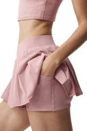 Double Or Nothing Tennis Skirt - Vintage Pink - Unmatched Kicks - ALO