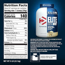 Dymatize Elite 100% Whey Protein Powder, Cookies & Cream, 25g of Protein, 5.5g BCAAs, Less Than 140 Cal., Gluten Free, 2g Carb, 2g Sugar, 3g Fat (63 Servings) - Unmatched Kicks-Dymatize