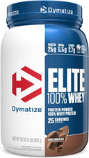 Dymatize Elite 100% Whey Protein Powder, Cookies & Cream, 25g of Protein, 5.5g BCAAs, Less Than 140 Cal., Gluten Free, 3g Carb, 2g Sugar, 3g Fat (25 Servings) - Unmatched Kicks-Dymatize