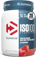 Dymatize ISO100 Whey Protein Powder Isolate, Gourmet Chocolate, 25g of Protein, 20 Servings, 5.5g BCAAs, Less Than 120 Cal., Gluten Free, 1g Fat, 1g Sugar, 2g Carb - Unmatched Kicks-Dymatize