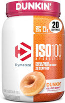Dymatize ISO100 Whey Protein Powder Isolate, Gourmet Chocolate, 25g of Protein, 20 Servings, 5.5g BCAAs, Less Than 120 Cal., Gluten Free, 1g Fat, 1g Sugar, 2g Carb - Unmatched Kicks-Dymatize