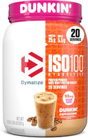 Dymatize ISO100 Whey Protein Powder Isolate, Gourmet Chocolate, 25g of Protein, 20 Servings, 5.5g BCAAs, Less Than 120 Cal., Gluten Free, 1g Fat, 1g Sugar, 2g Carb - Unmatched Kicks-Dymatize