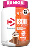 Dymatize ISO100 Whey Protein Powder Isolate, Gourmet Chocolate, 25g of Protein, 20 Servings, 5.5g BCAAs, Less Than 120 Cal., Gluten Free, 1g Fat, 1g Sugar, 2g Carb - Unmatched Kicks-Dymatize