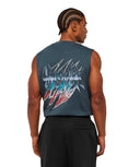 Eagle Band Style Graphic Tank oversized fit GS Stealth Blue - Unmatched Kicks - GYMSHARK