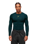 Element Baselayer Long Sleeve T-Shirt compression fit Deep Petrol Blue/Sorbet Yellow - Unmatched Kicks - GYMSHARK