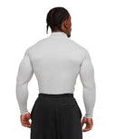 Element Baselayer Mock Neck Long Sleeve T-Shirt compression fit GS White/GS Metal Grey Marl - Unmatched Kicks - GYMSHARK