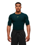 Element Baselayer T-Shirt compression fit Deep Petrol Blue/Sorbet Yellow - Unmatched Kicks - GYMSHARK