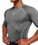 Element Baselayer T-Shirt compression fit Pitch Grey/White - Unmatched Kicks - GYMSHARK