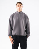 ELMTS Quarter Zip - Heather Cloud - Unmatched Kicks - Alphalete