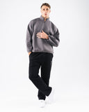 ELMTS Quarter Zip - Heather Cloud - Unmatched Kicks - Alphalete