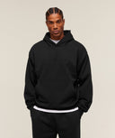 Embossed Boxy Hoodie oversized fit Black - Unmatched Kicks - GYMSHARK