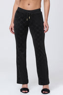 Embossed Velour Track Pants Liquorice - Unmatched Kicks - Juicy Couture
