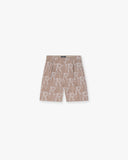 Embroidered Initial Tailored Short - Washed Taupe - Unmatched Kicks - REPRESENT