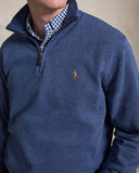 Estate-Rib Quarter-Zip Pullover Derby Blue Heather - Unmatched Kicks-ralph lauren