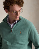Estate-Rib Quarter-Zip Pullover Pine Heather - Unmatched Kicks-ralph lauren