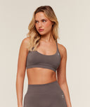 Everyday Seamless Racerback Sports Bra - Cool Brown - Unmatched Kicks - GYMSHARK