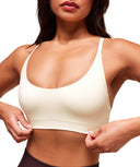 Everyday Seamless Racerback Sports Bra light support Soft White - Unmatched Kicks - GYMSHARK