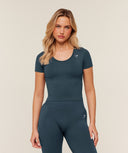 Everyday Seamless Tight Fit Crew Neck Tee - GS Stealth Blue - Unmatched Kicks - GYMSHARK