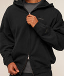 Evolve Lightweight Zip Through Hoodie oversized fit Black - Unmatched Kicks - GYMSHARK