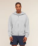 Evolve Lightweight Zip Through Hoodie oversized fit Bros Soft Grey Marl - Unmatched Kicks - GYMSHARK