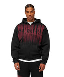 Fade Graphic Zip Through Hoodie oversized fit Black/Sets Red - Unmatched Kicks - GYMSHARK