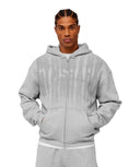 Fade Graphic Zip Through Hoodie oversized fit Light Grey Core Marl - Unmatched Kicks - GYMSHARK